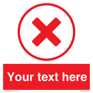 IV7130: Custom red background, red cross in circle sign