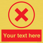 IV7130: Custom red background, red cross in circle sign