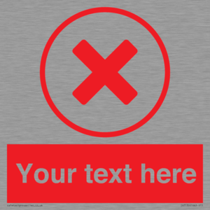 IV7130: Custom red background, red cross in circle sign