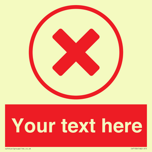 IV7130: Custom red background, red cross in circle sign