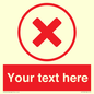 IV7130: Custom red background, red cross in circle sign