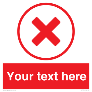 IV7130: Custom red background, red cross in circle sign