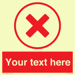 IV7130: Custom red background, red cross in circle sign