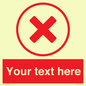 IV7130: Custom red background, red cross in circle sign
