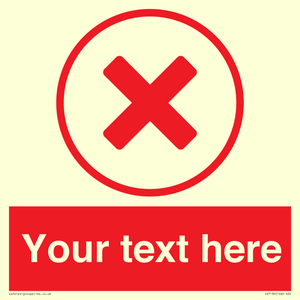 IV7130: Custom red background, red cross in circle sign