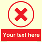 IV7130: Custom red background, red cross in circle sign
