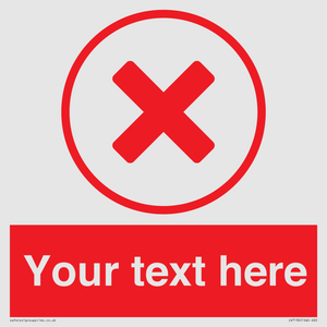IV7130: Custom red background, red cross in circle sign