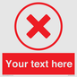 IV7130: Custom red background, red cross in circle sign