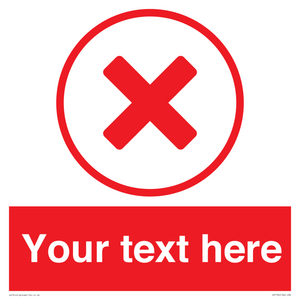 IV7130: Custom red background, red cross in circle sign