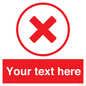 IV7130: Custom red background, red cross in circle sign