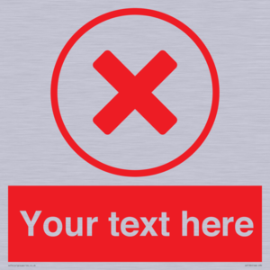 IV7130: Custom red background, red cross in circle sign