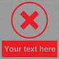 IV7130: Custom red background, red cross in circle sign