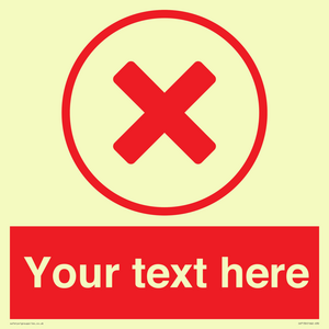 IV7130: Custom red background, red cross in circle sign