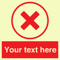 IV7130: Custom red background, red cross in circle sign