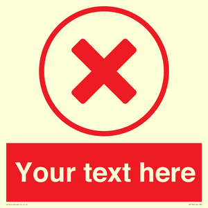 IV7130: Custom red background, red cross in circle sign