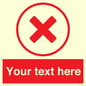 IV7130: Custom red background, red cross in circle sign