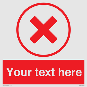 IV7130: Custom red background, red cross in circle sign