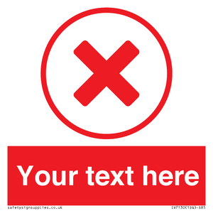 IV7130: Custom red background, red cross in circle sign