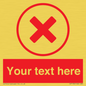 IV7130: Custom red background, red cross in circle sign
