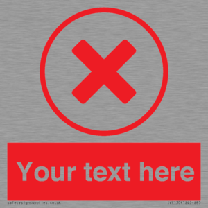 IV7130: Custom red background, red cross in circle sign