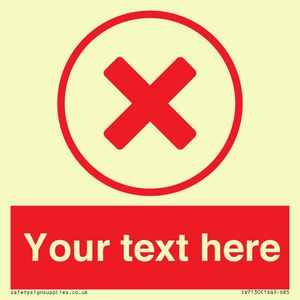 IV7130: Custom red background, red cross in circle sign