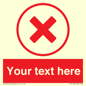 IV7130: Custom red background, red cross in circle sign