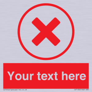 IV7130: Custom red background, red cross in circle sign