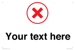 IV7131: Custom plain background, red cross in a circle sign