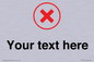 IV7131: Custom plain background, red cross in a circle sign