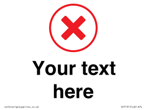 IV7131: Custom plain background, red cross in a circle sign