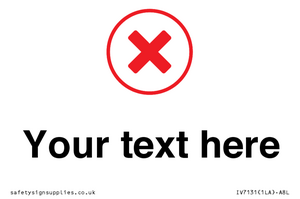 IV7131: Custom plain background, red cross in a circle sign