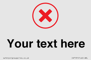 IV7131: Custom plain background, red cross in a circle sign