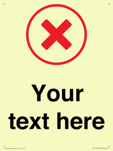 IV7131: Custom plain background, red cross in a circle sign