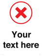 IV7131: Custom plain background, red cross in a circle sign