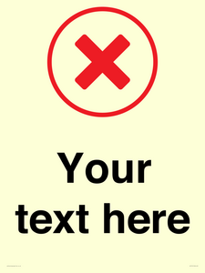 IV7131: Custom plain background, red cross in a circle sign