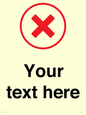 IV7131: Custom plain background, red cross in a circle sign