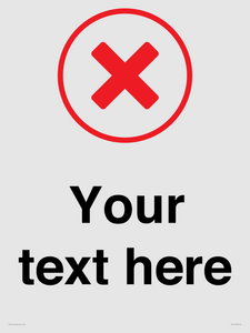 IV7131: Custom plain background, red cross in a circle sign