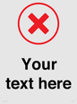 IV7131: Custom plain background, red cross in a circle sign