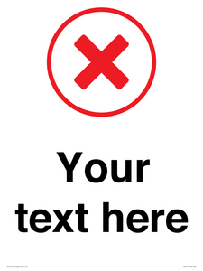 IV7131: Custom plain background, red cross in a circle sign