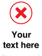 IV7131: Custom plain background, red cross in a circle sign