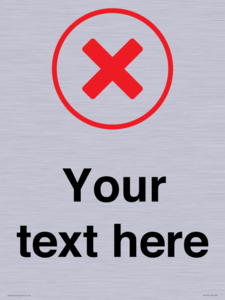 IV7131: Custom plain background, red cross in a circle sign