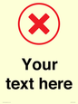 IV7131: Custom plain background, red cross in a circle sign