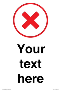 IV7131: Custom plain background, red cross in a circle sign