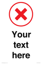 IV7131: Custom plain background, red cross in a circle sign