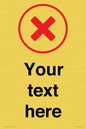 IV7131: Custom plain background, red cross in a circle sign