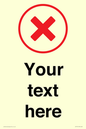 IV7131: Custom plain background, red cross in a circle sign