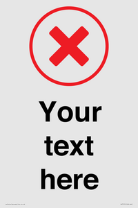 IV7131: Custom plain background, red cross in a circle sign