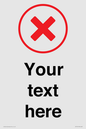IV7131: Custom plain background, red cross in a circle sign