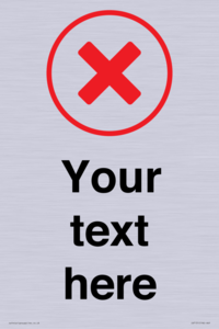 IV7131: Custom plain background, red cross in a circle sign
