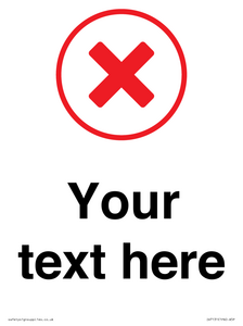 IV7131: Custom plain background, red cross in a circle sign